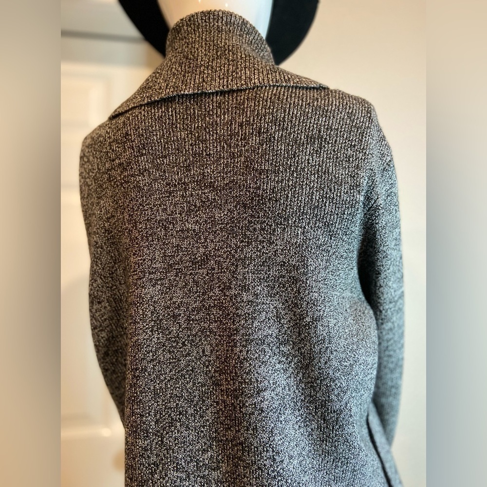 Calvin Klein~Oversized Cowl Neck Knit Pullover Sweater~Black & White~Size L - Picture 10 of 14